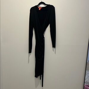 Joe Fresh Black Long Sleeve Wrap Dress